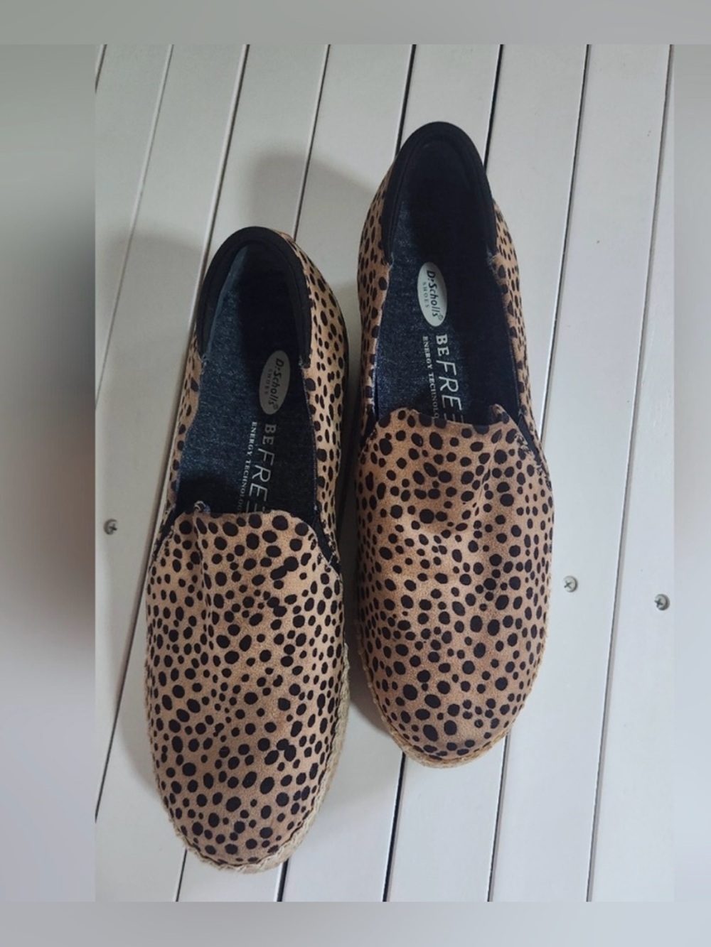 Dr. Scholl’s Frankie Leopard Print Espadrille Platform Sneakers - Size 6.5